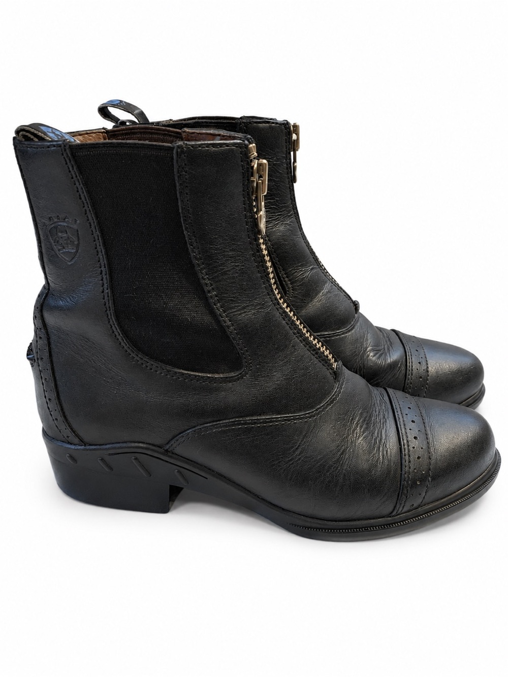 Ariat Heritage Zip Paddock Riding Boots Womens 6C Black Leather 54701